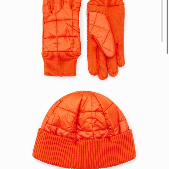 Desigual Orange Gloves and Beanie Set - Picture 1 of 10